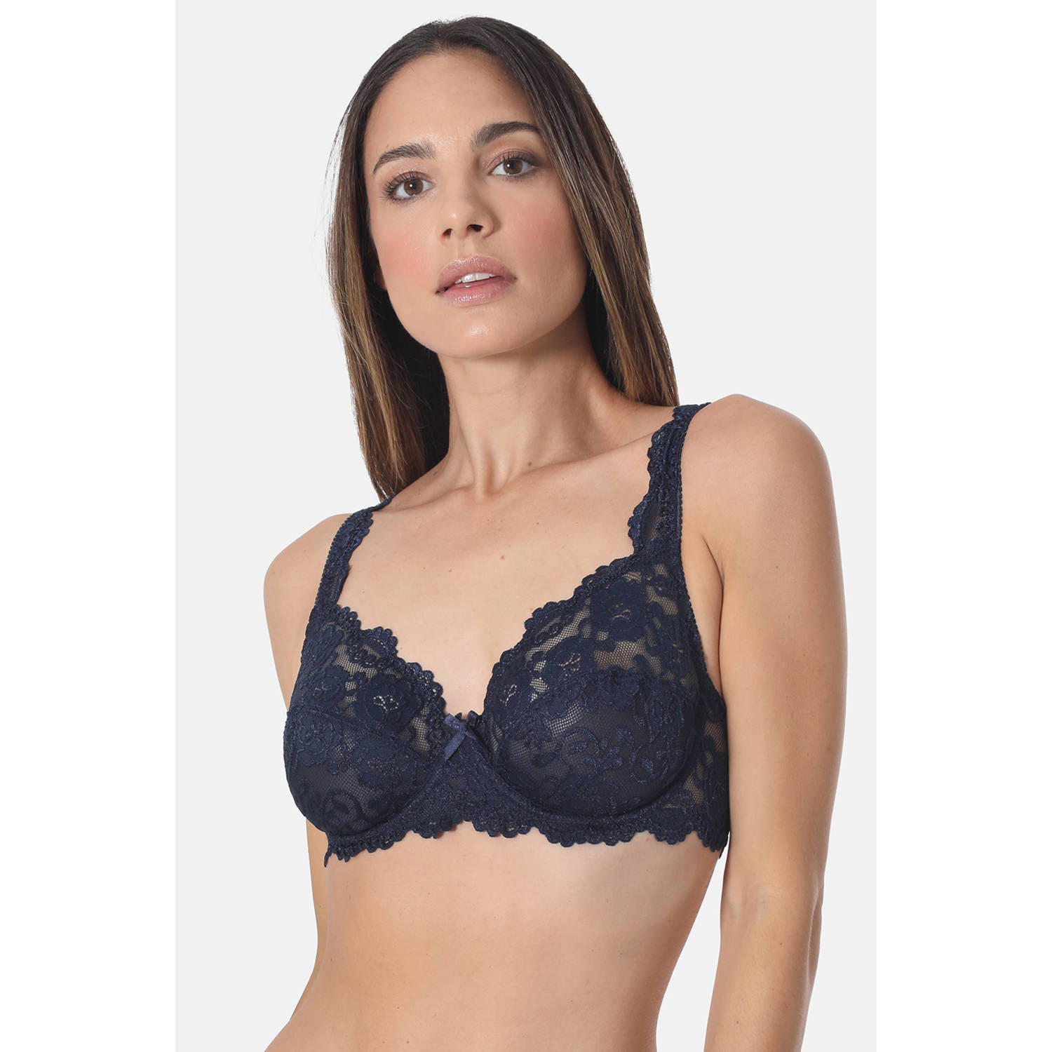 Sassa Mode niet-voorgevormde beugelbh Classic Lace donkerblauw