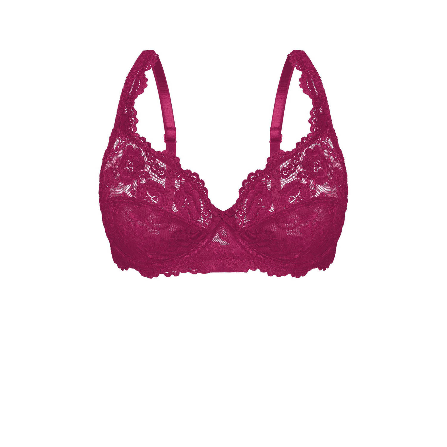Sassa Mode niet-voorgevormde beugelbh Classic Lace donkerrood