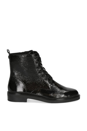   lakleren veterboots zwart