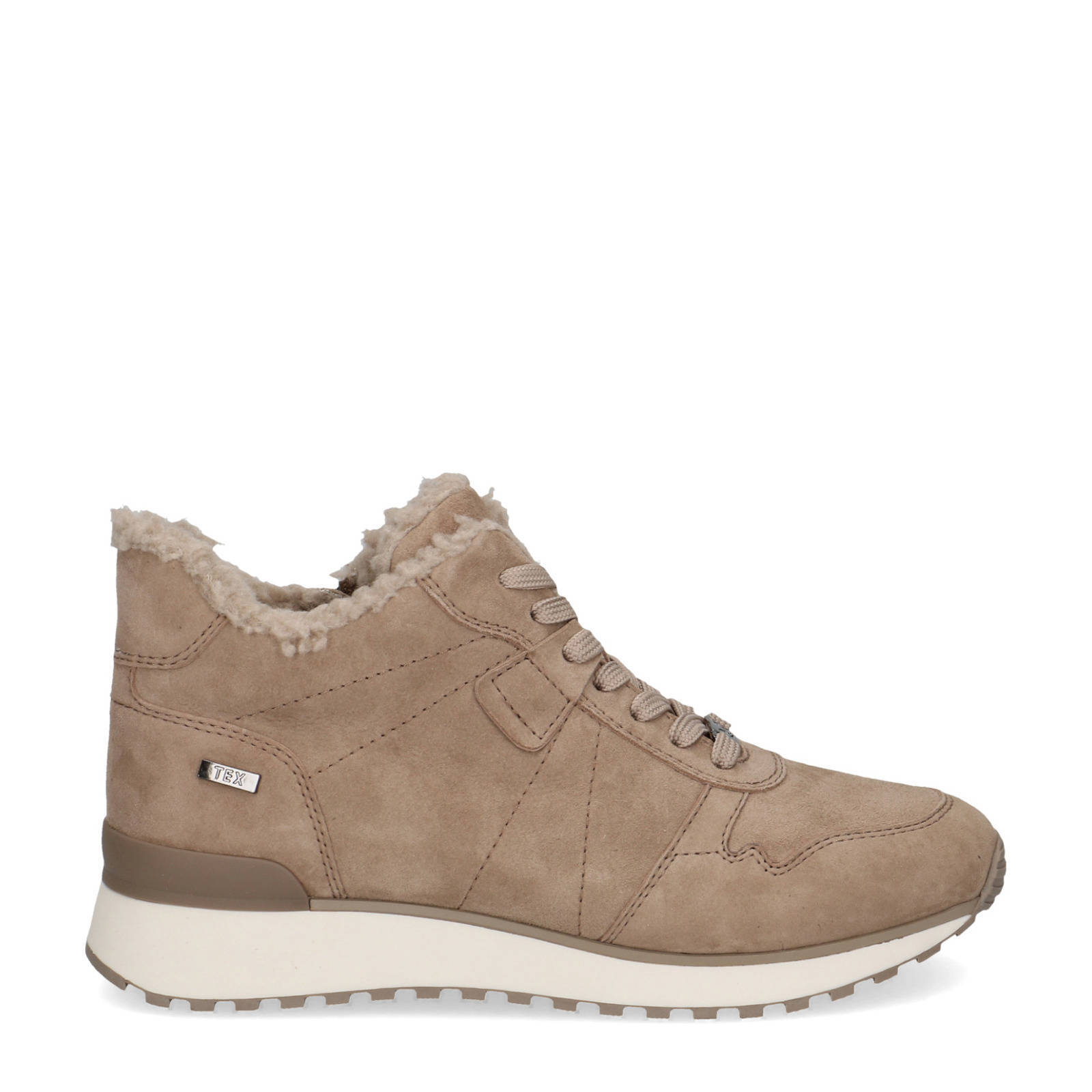 Caprice Kaia gevoerde suède sneakers bruin | wehkamp