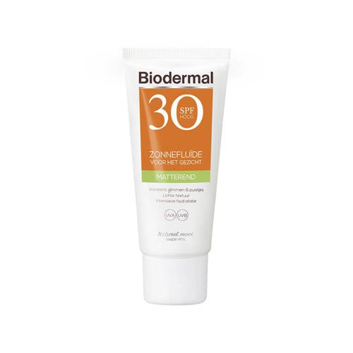 Biodermal matterende zonnefluïde zonnebrand gezicht - 40 ml - SPF 30