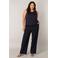 Base Level Curvy wide leg high waist pantalon donkerblauw