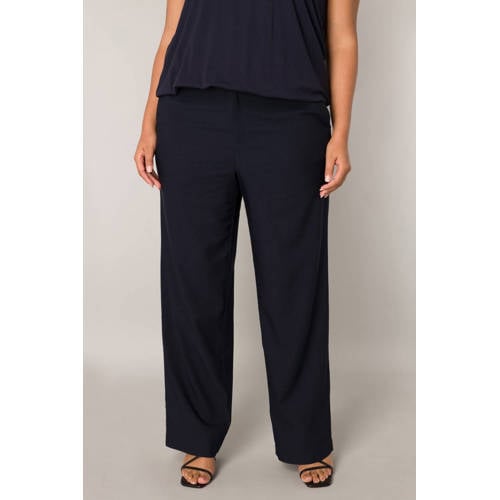 Base Level Curvy wide leg high waist pantalon donkerblauw afbeelding