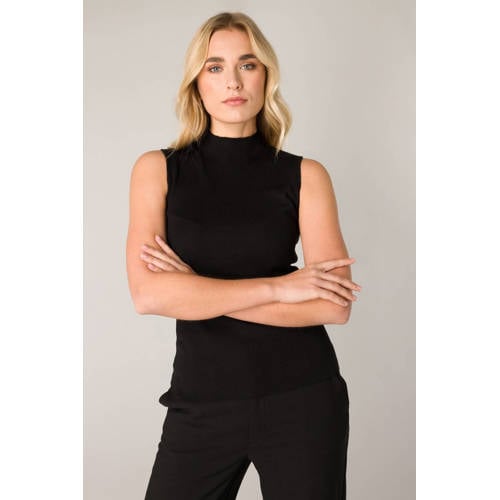 Base Level ribgebreide top Yali zwart afbeelding