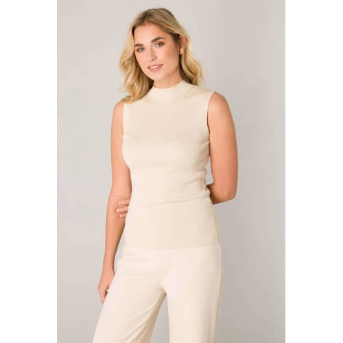 Base Level ribgebreide top beige afbeelding
