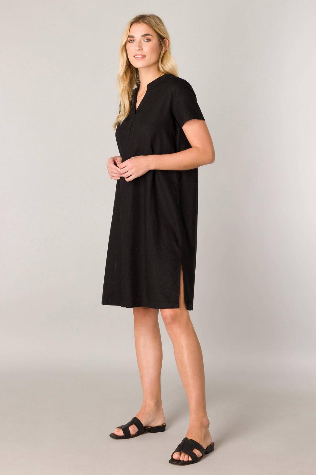 Zwarte dames Base Level jurk met effen