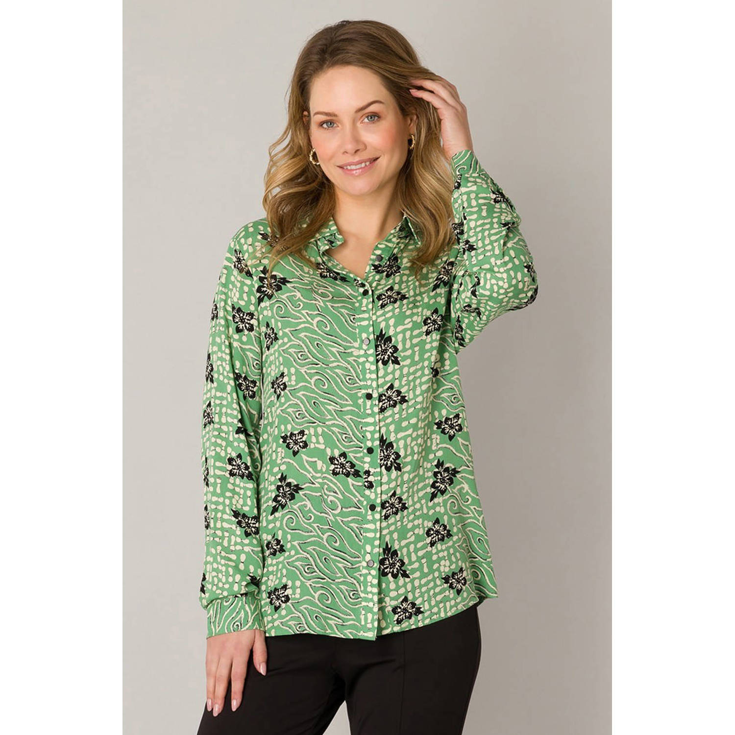 ES&SY blouse met all over print groen multi