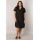 Base Level Curvy linnen jurk Yacinthe zwart