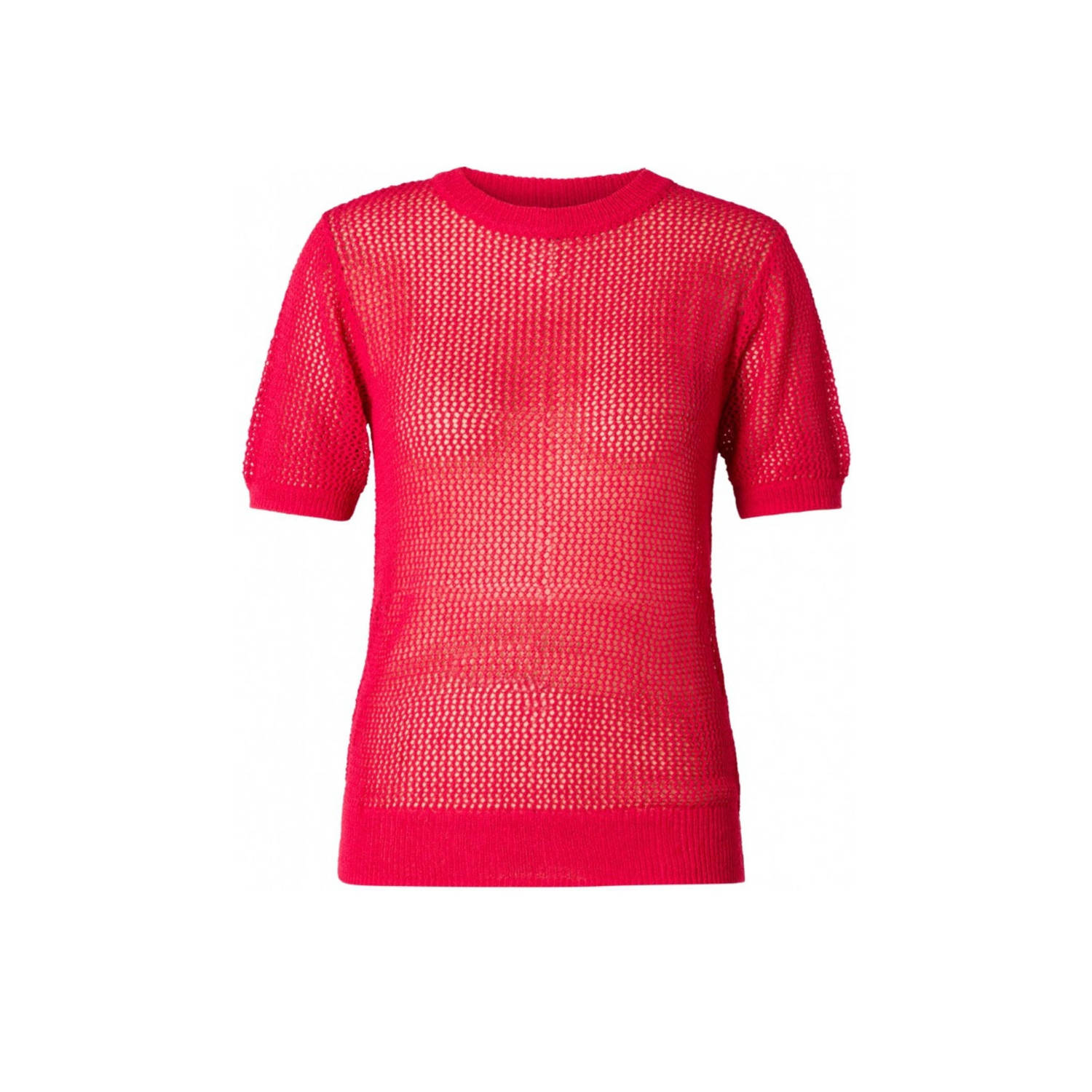 Yesta T-shirt met wol rood