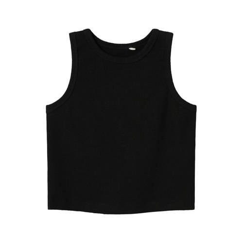 NAME IT KIDS top NKFNAKAL SL CROP TOP NOOS zwart afbeelding