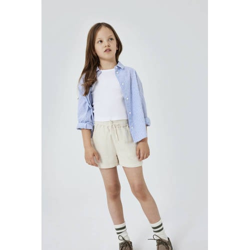 NAME IT KIDS top NKFNAKAL SL CROP TOP NOOS wit afbeelding
