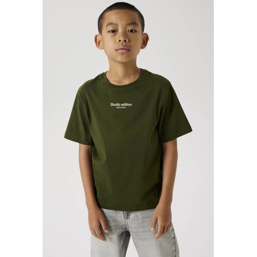 NAME IT KIDS T-shirt NKMBRODY met tekst donkergroen afbeelding