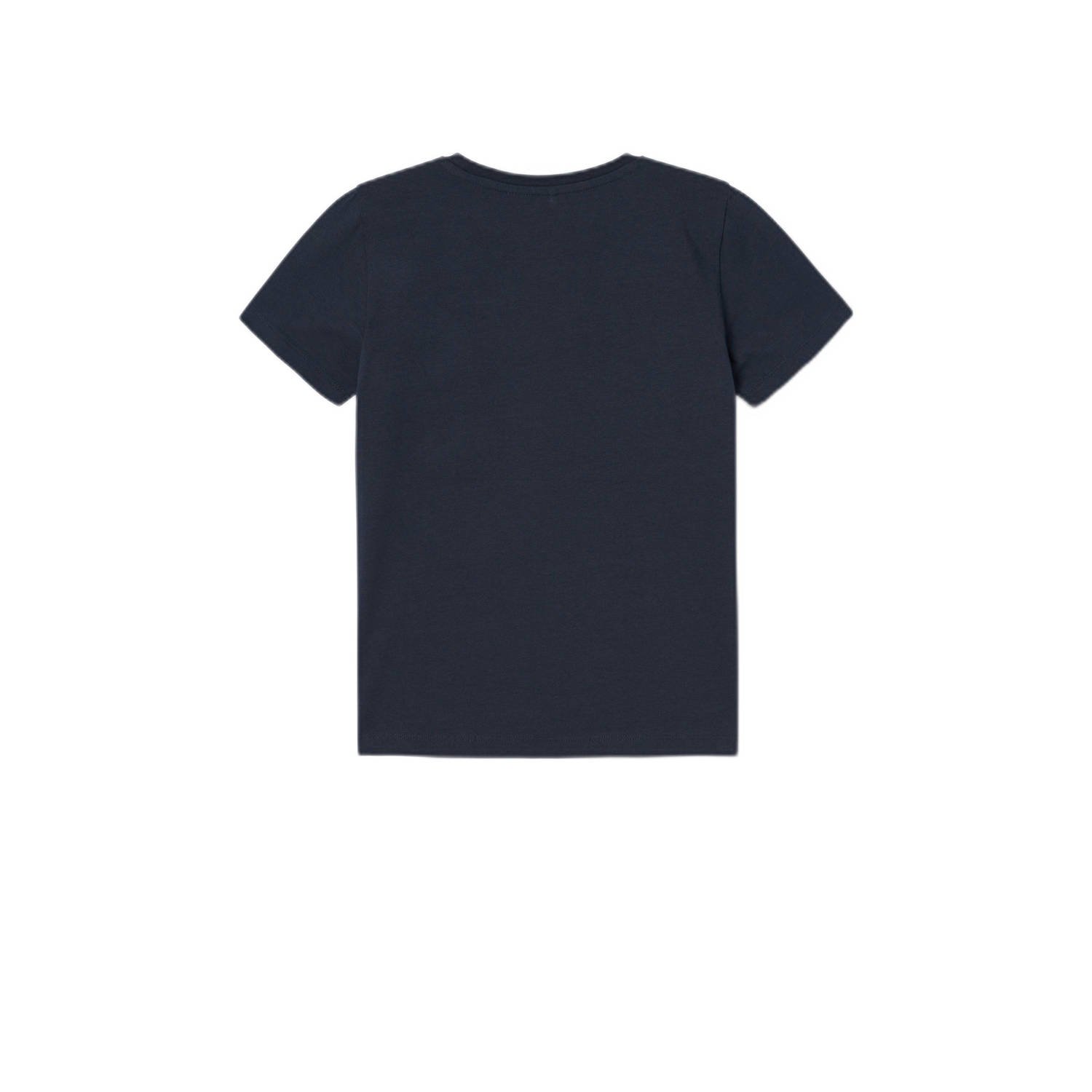 NAME IT KIDS T-shirt NKMMACAR NARUTO met printopdruk donkerblauw