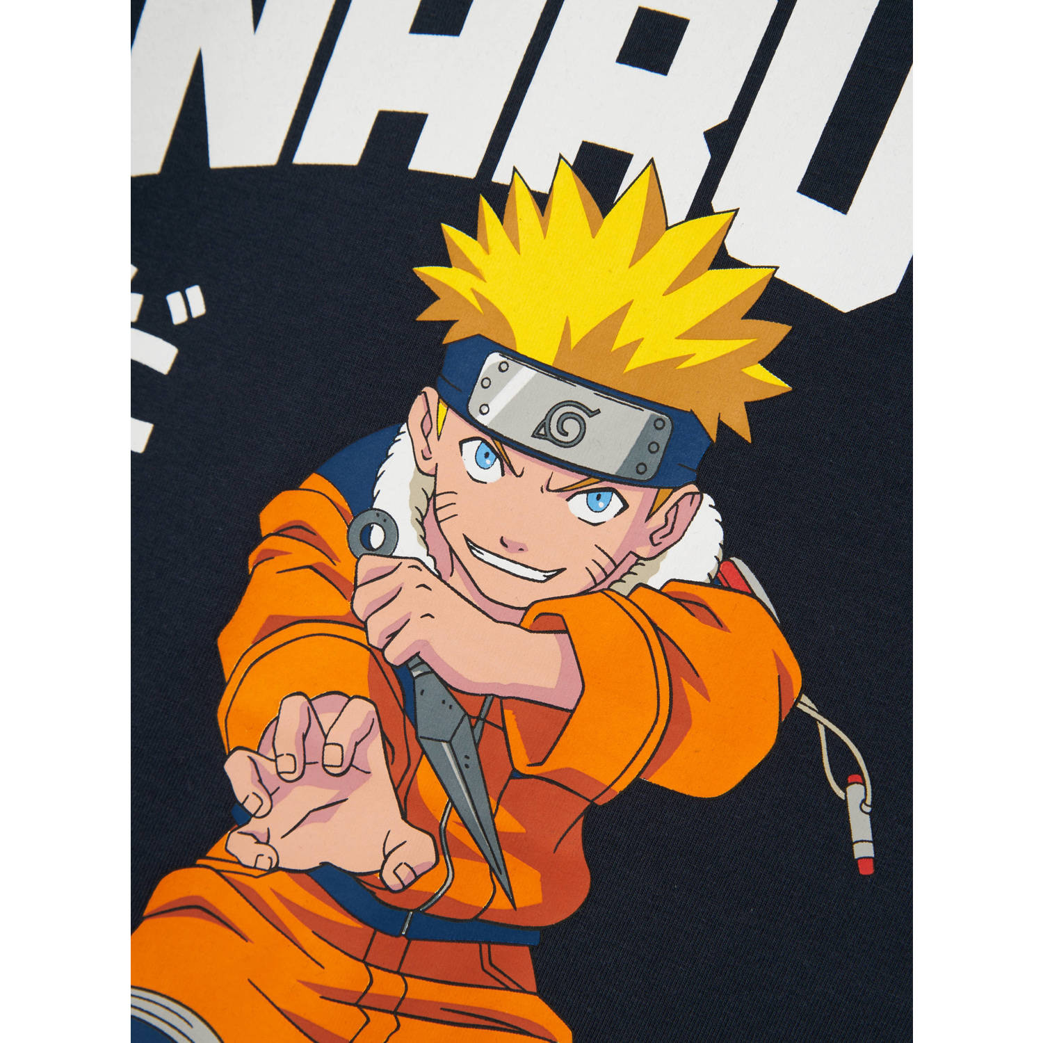 NAME IT KIDS T-shirt NKMMACAR NARUTO met printopdruk donkerblauw