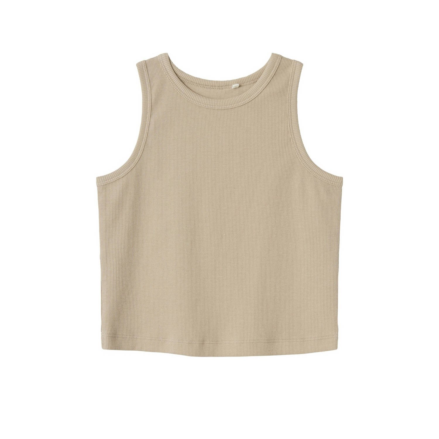 Name it KIDS top NKFNAKAL SL CROP TOP NOOS beige Meisjes Biologisch katoen Ronde hals 134 140