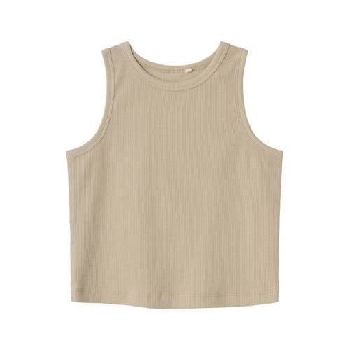 NAME IT KIDS top NKFNAKAL SL CROP TOP NOOS beige afbeelding