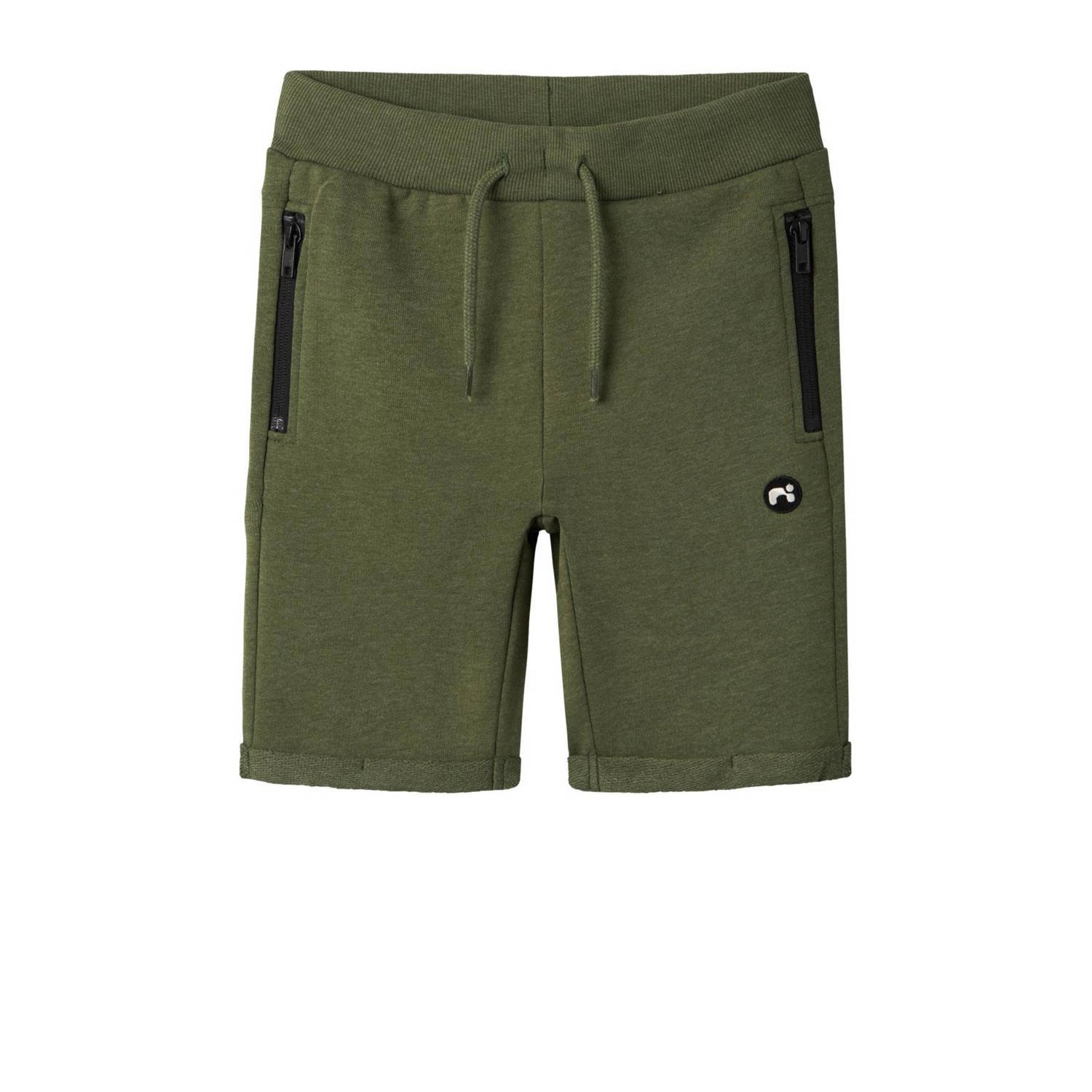 Name it KIDS sweatshort NKMVIMO donkergroen Korte broek Effen 104