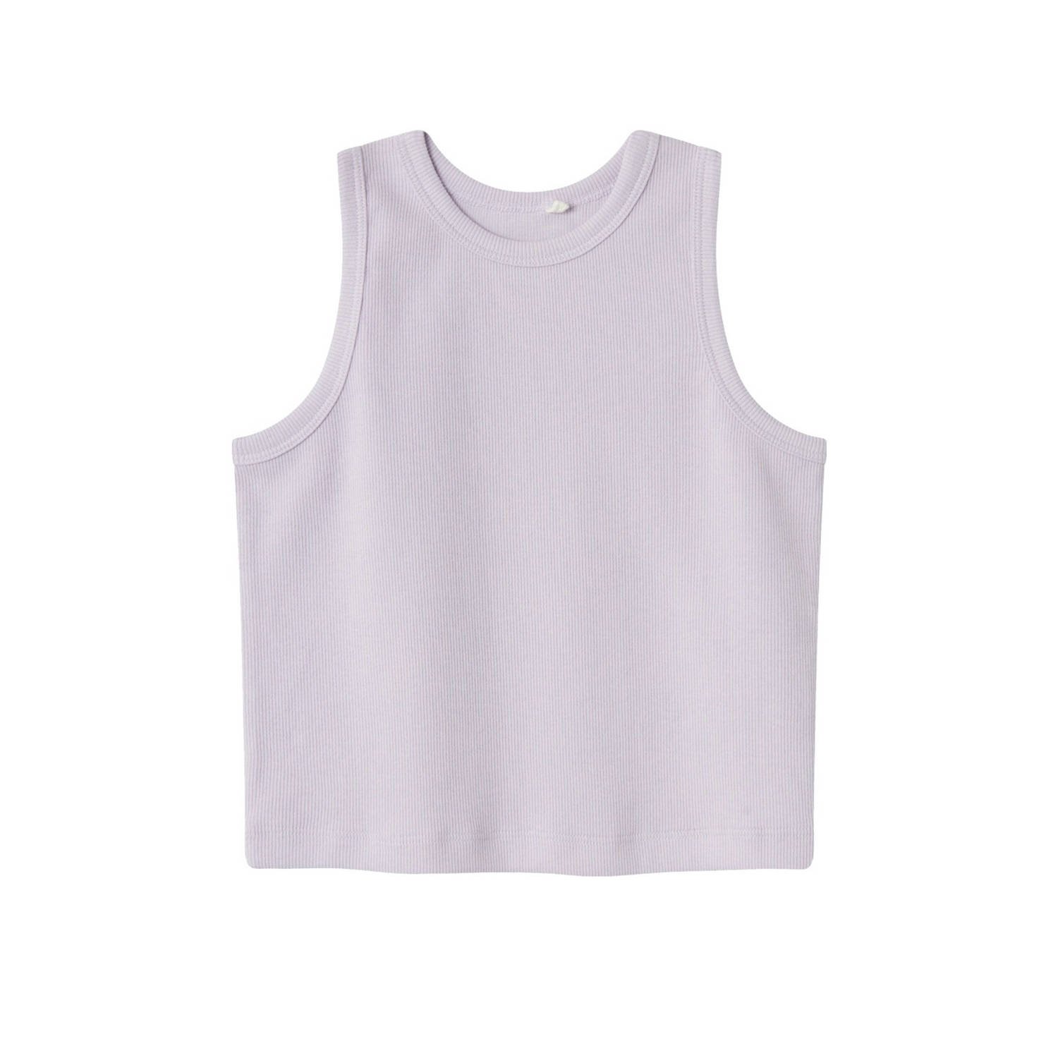 Name it KIDS top NKFNAKAL SL CROP TOP NOOS lila Paars Meisjes Katoen Ronde hals 146 152
