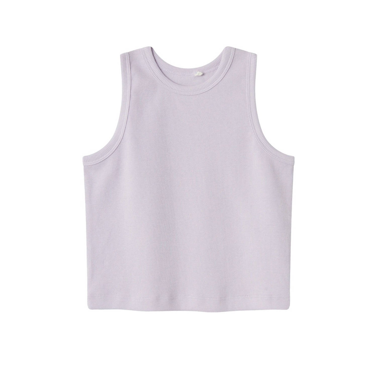 Name it KIDS top NKFNAKAL SL CROP TOP NOOS lila Paars Meisjes Biologisch katoen Ronde hals 146 152