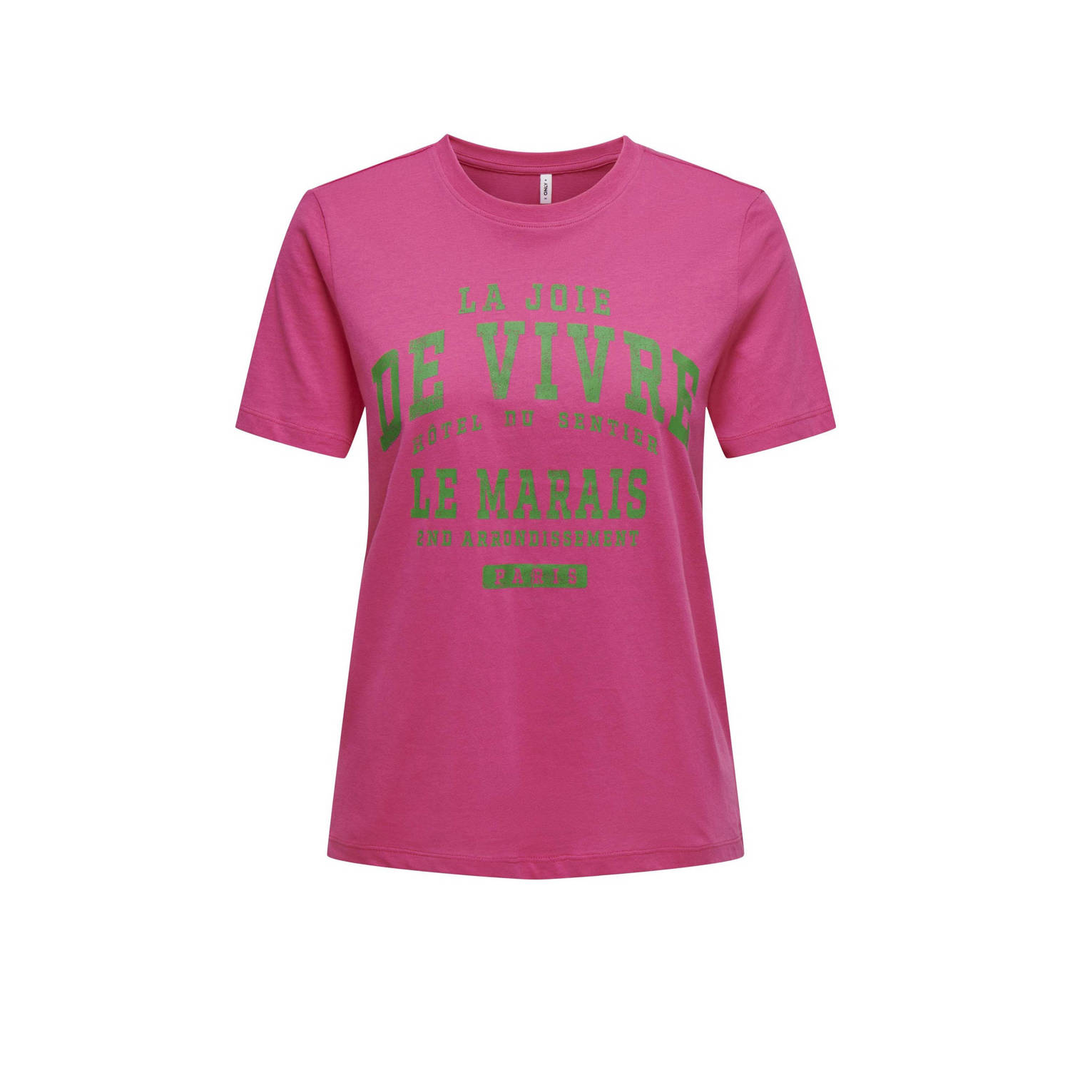 Only Regina Korte Mouw T-shirt Pink Dames