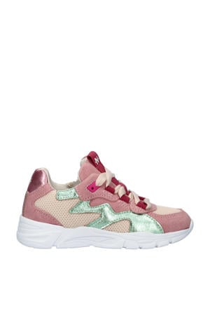   suède sneakers roze