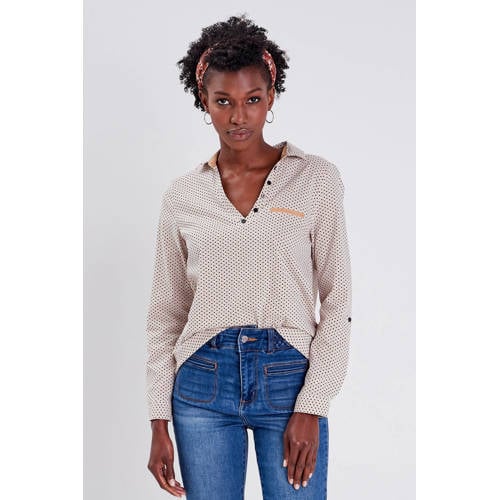Cache Cache geweven blousetop met grafische print wit/ beige/ zwart afbeelding