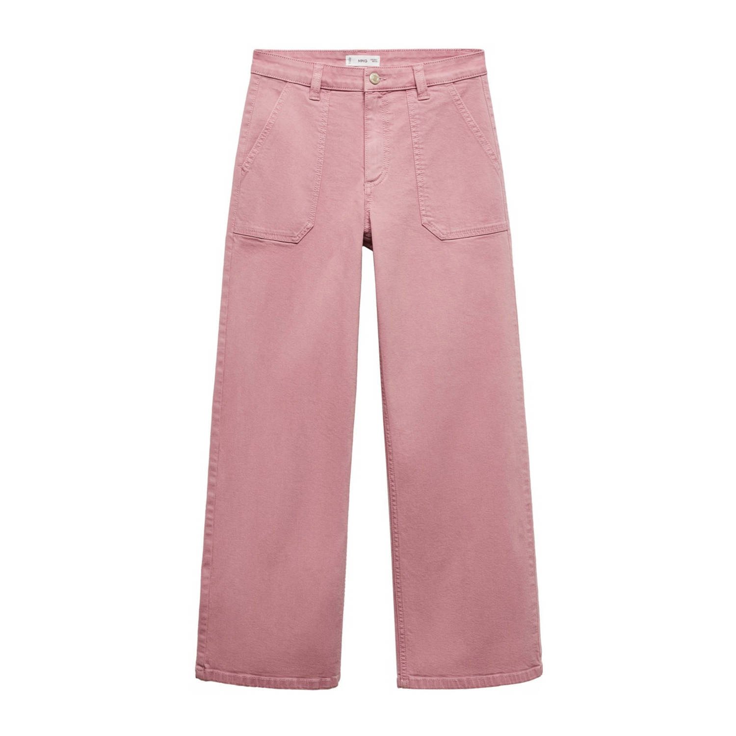 Mango Kids wide leg jeans roze