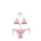 Mango Kids triangel bikini met ruches roze/wit
