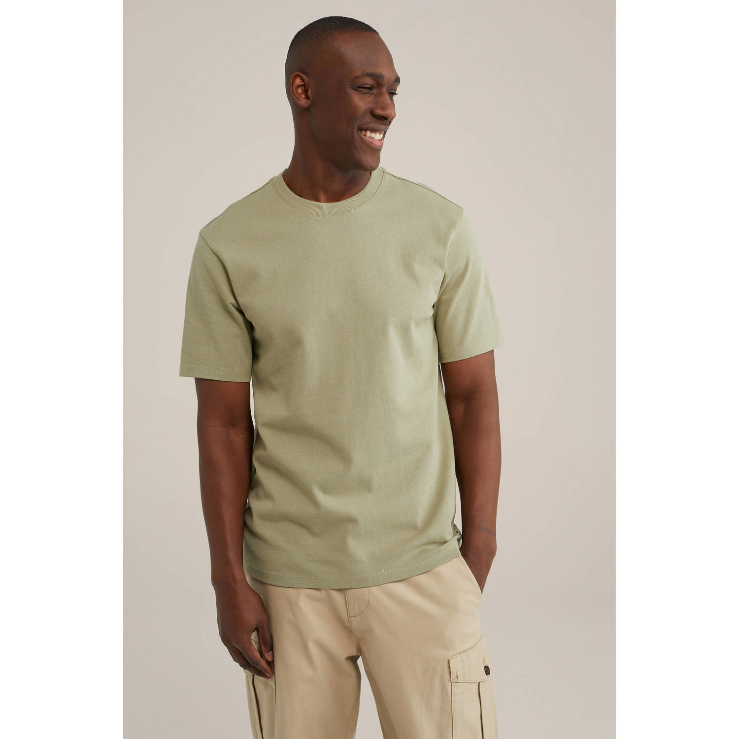 WE Fashion oversized T-shirt moss green