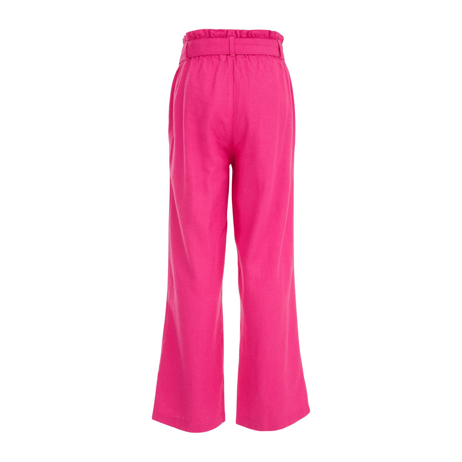 WE Fashion gestreepte straight fit broek roze