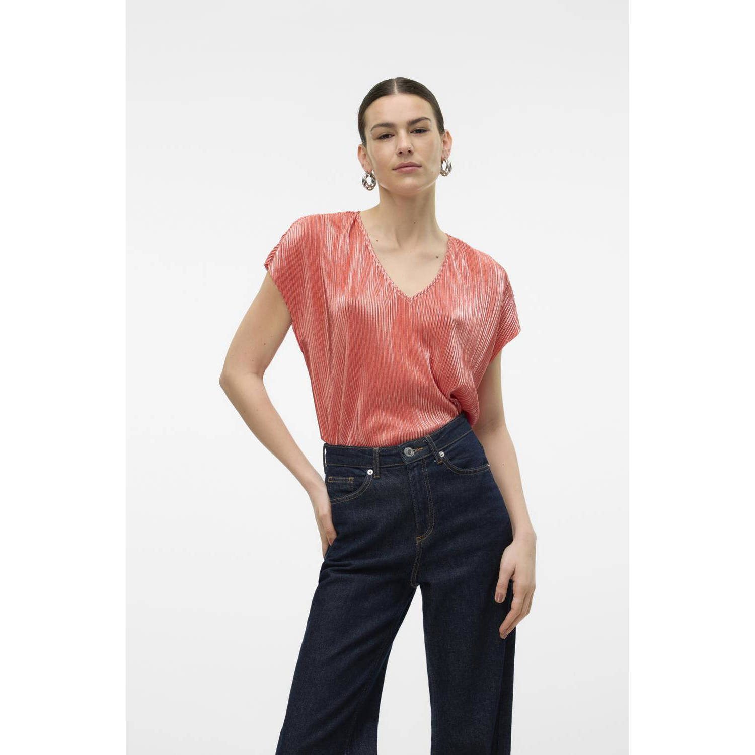 VERO MODA top koraalrood oranje