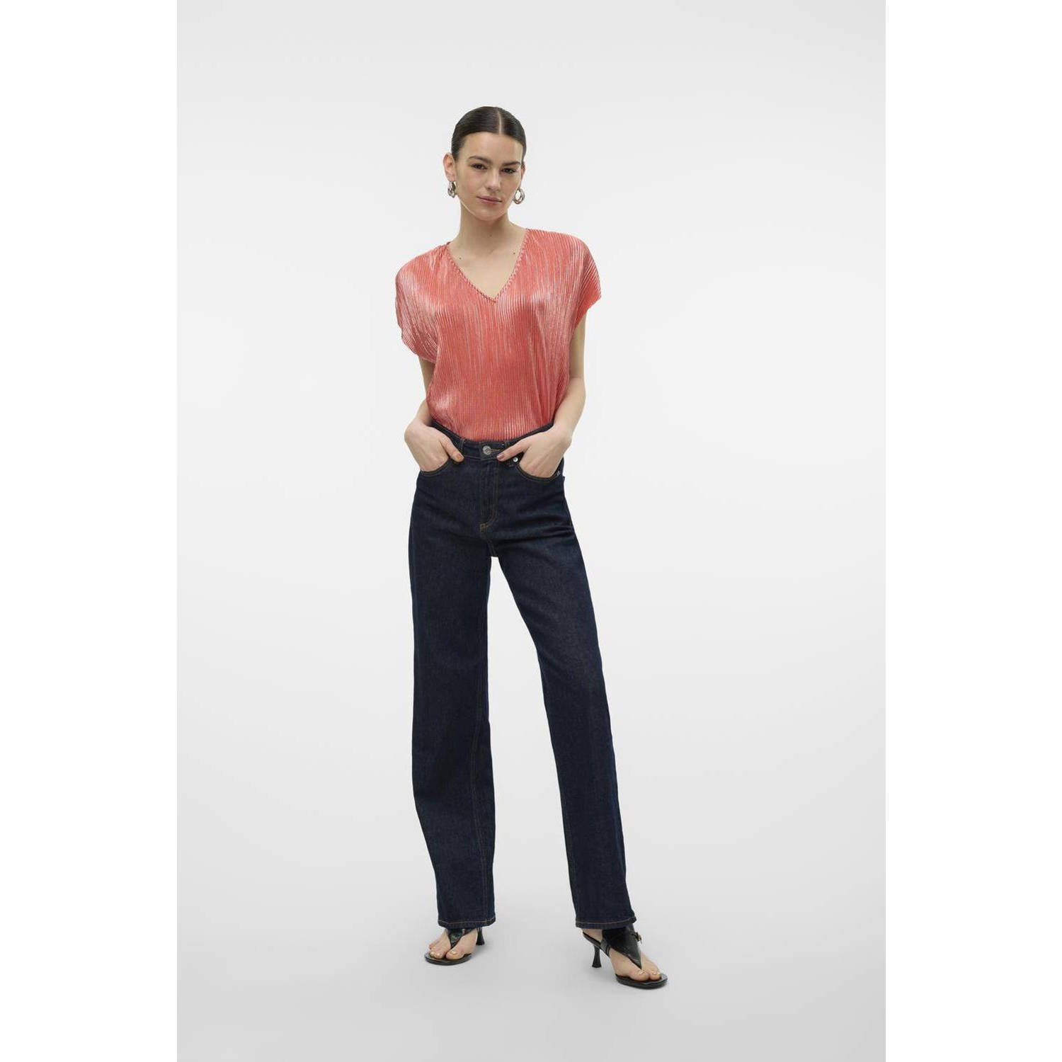 VERO MODA top koraalrood oranje