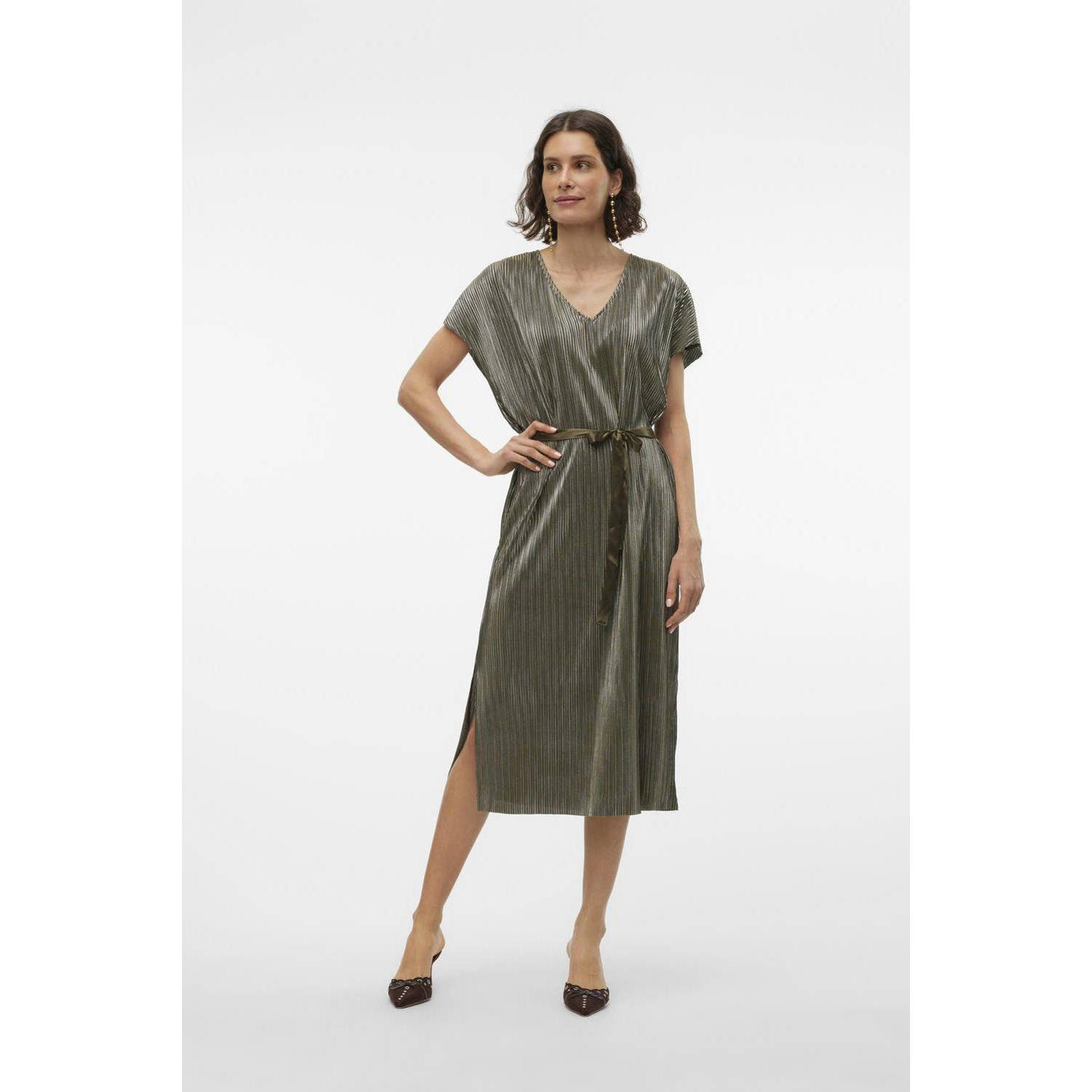 VERO MODA jurk VMMUVI donkergroen