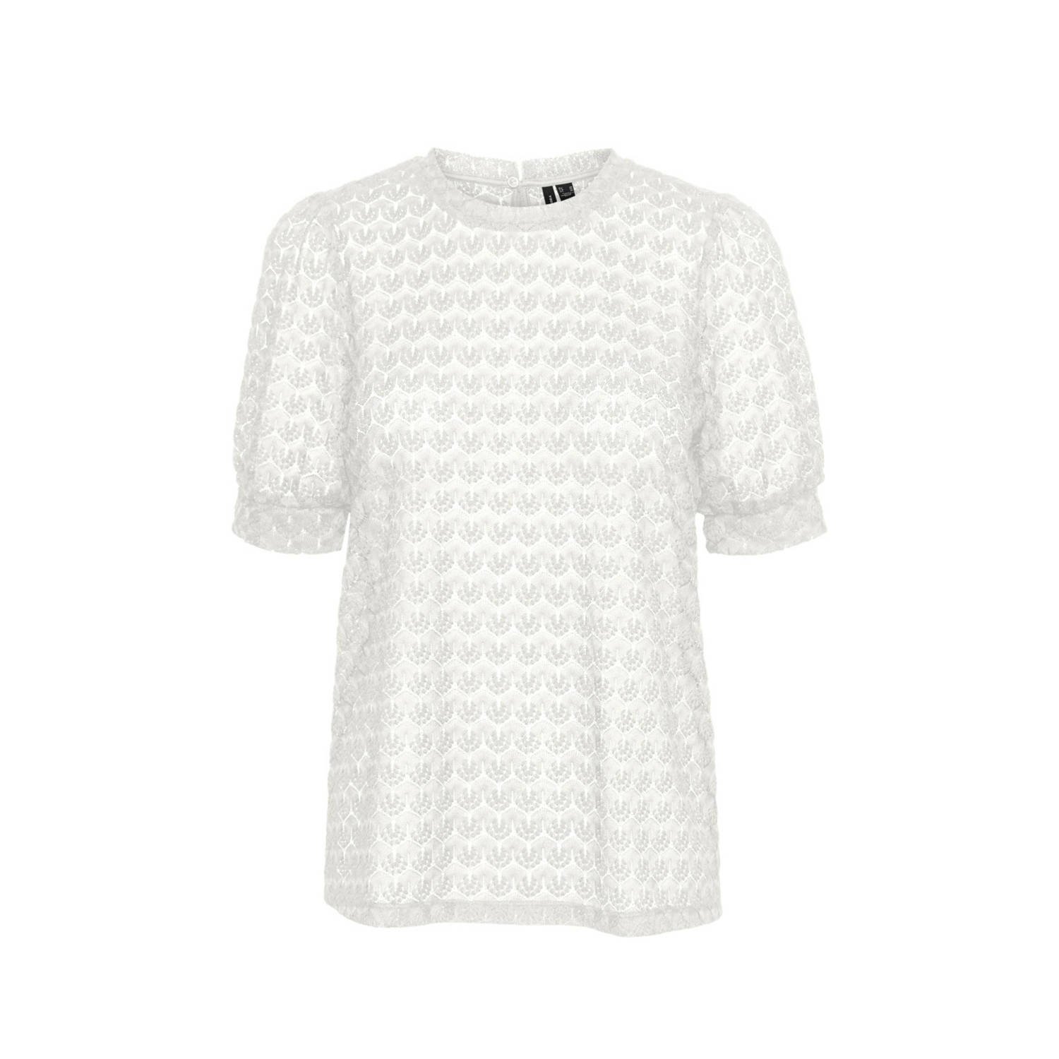 Vero Moda Shirt VMBECCA LACE SS O-NECK TOP JRS GA NOOS
