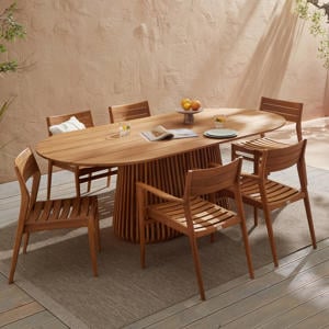 teak outdoor diningset Danese ovaal + Puro