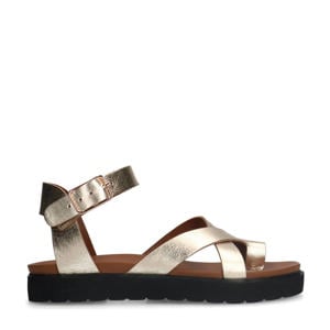 leren sandalen goud