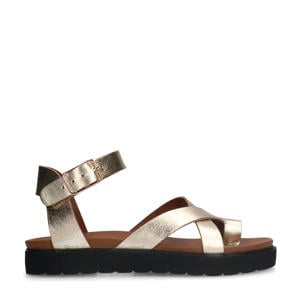 leren sandalen goud