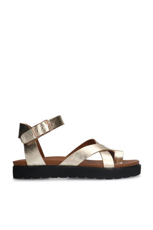leren sandalen goud