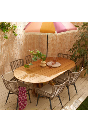 teak outdoor diningset Danese ovaal + Tango