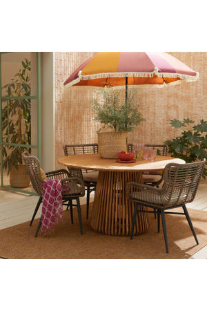 teak outdoor diningset Danese rond + Tango