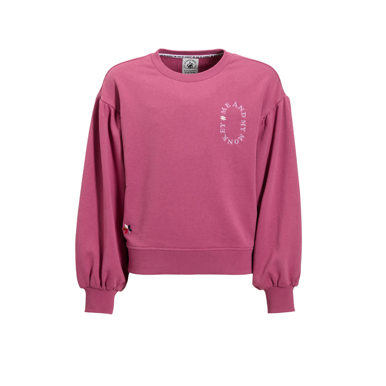 Me & My Monkey sweater Rev met printopdruk red violet