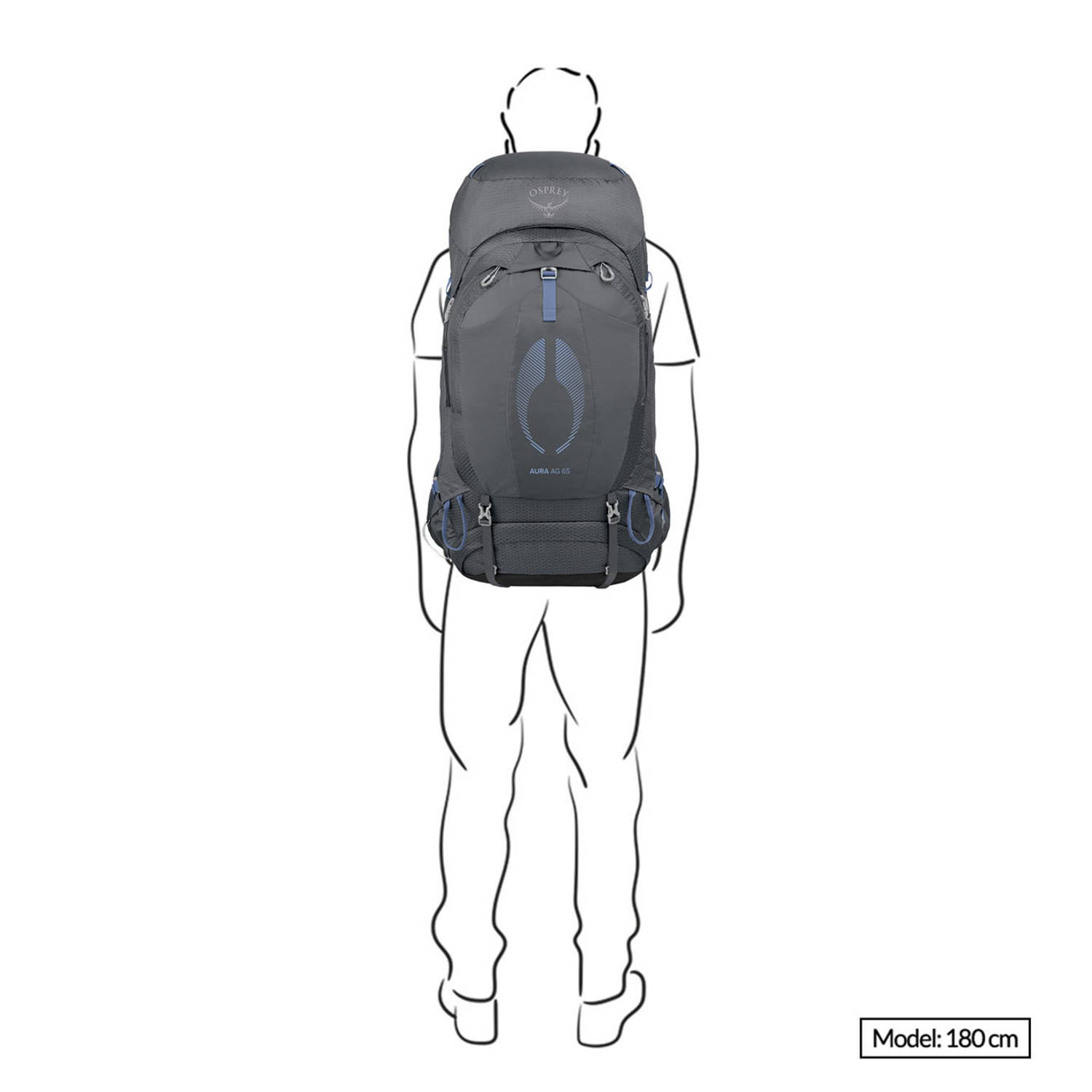 Osprey backpack Aura AG 65 WM L grijs