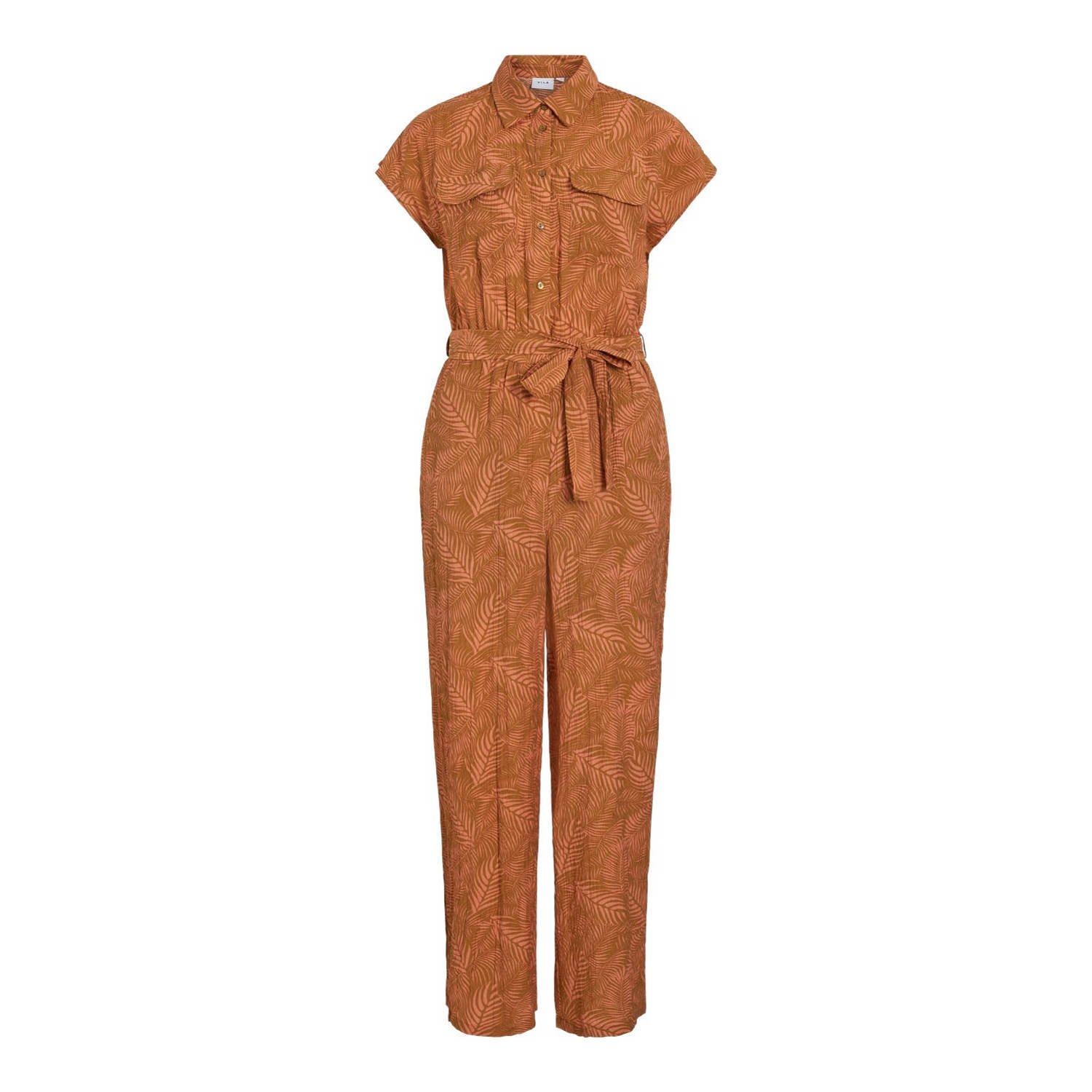 VILA jumpsuit met all over print oranje