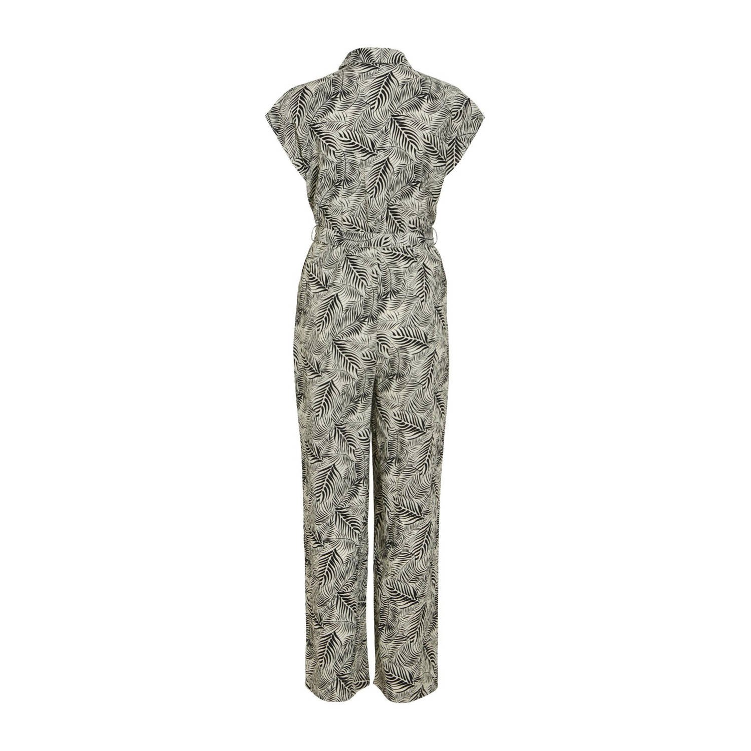 VILA jumpsuit met all over print beige zwart