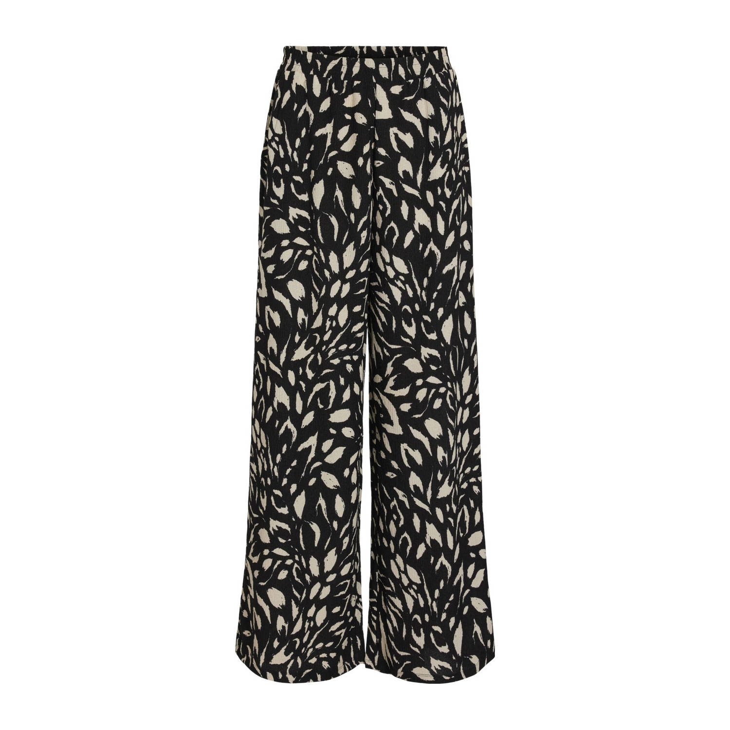 Vila High waist wide leg stoffen broek met structuurmotief model 'AYA BEA'