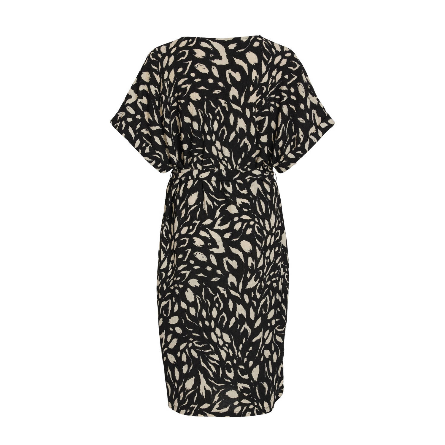 VILA jurk YA met all over print zwart beige