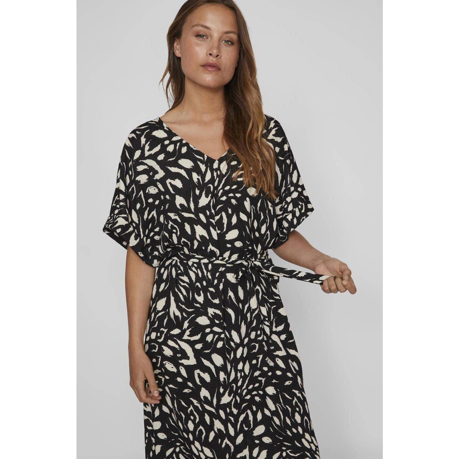 Vila Midi-jurk met strikceintuur model 'AYA BEA''