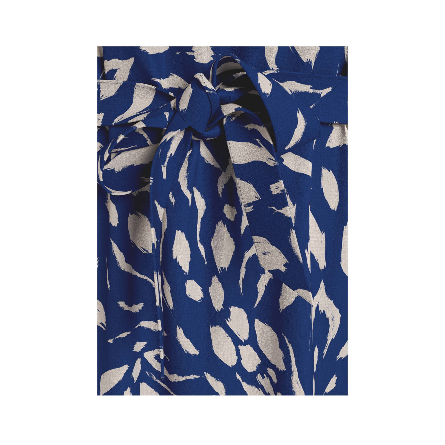 VILA jurk YA met all over print blauw beige