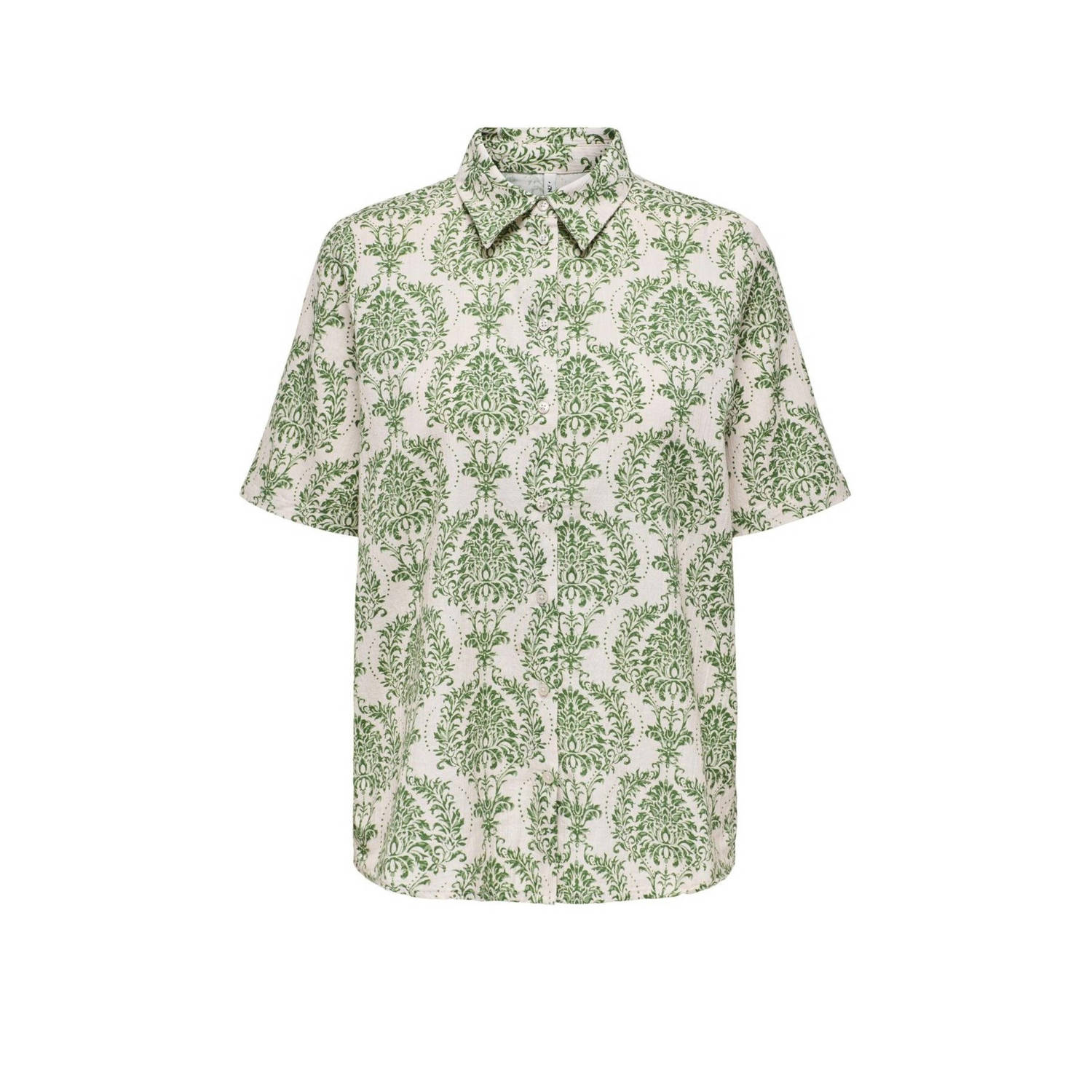 ONLY blouse ONLBEATRIZE met all over print crème groen
