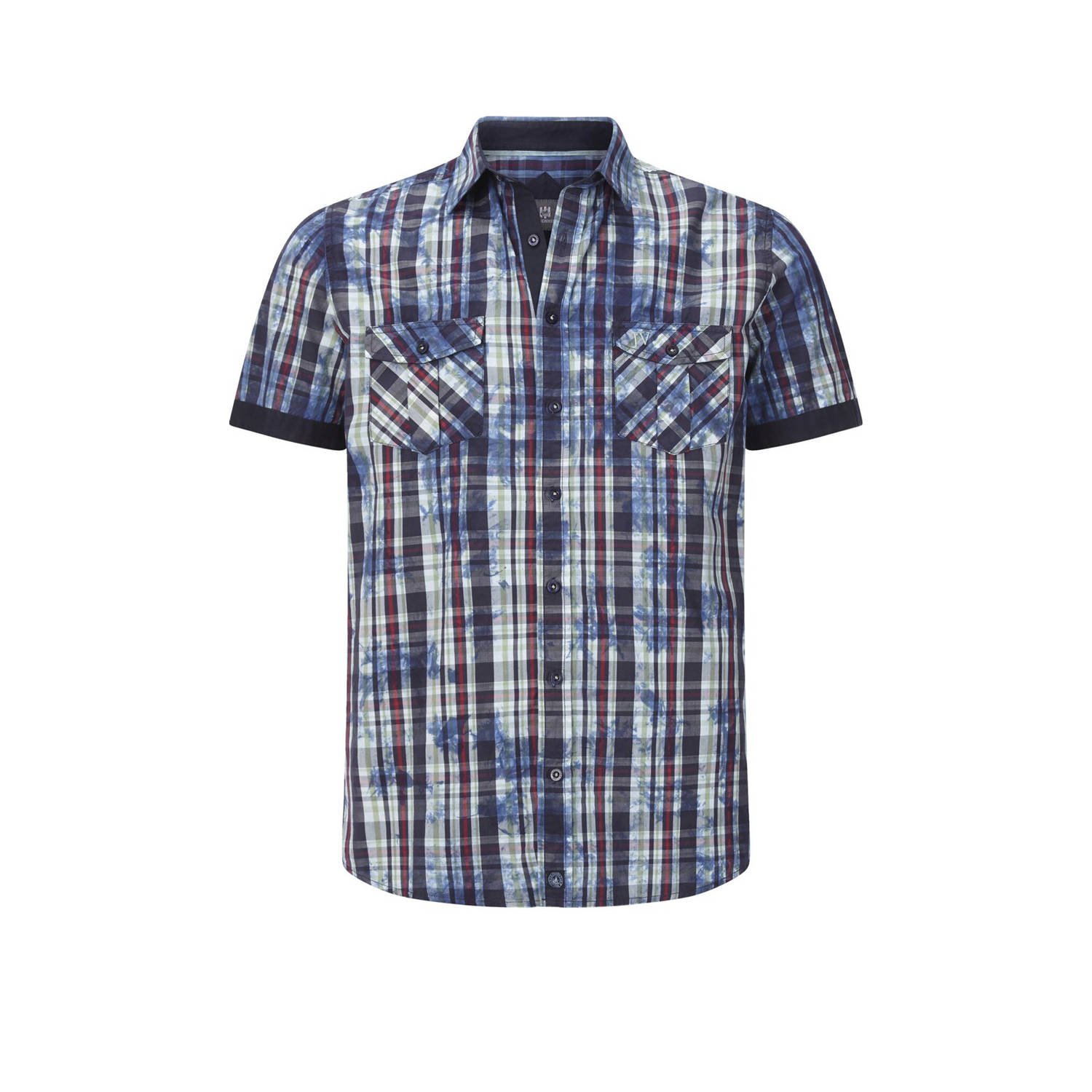 Jan Vanderstorm +FIT Collectie geruit loose fit overhemd NORDOLF Plus Size blauw